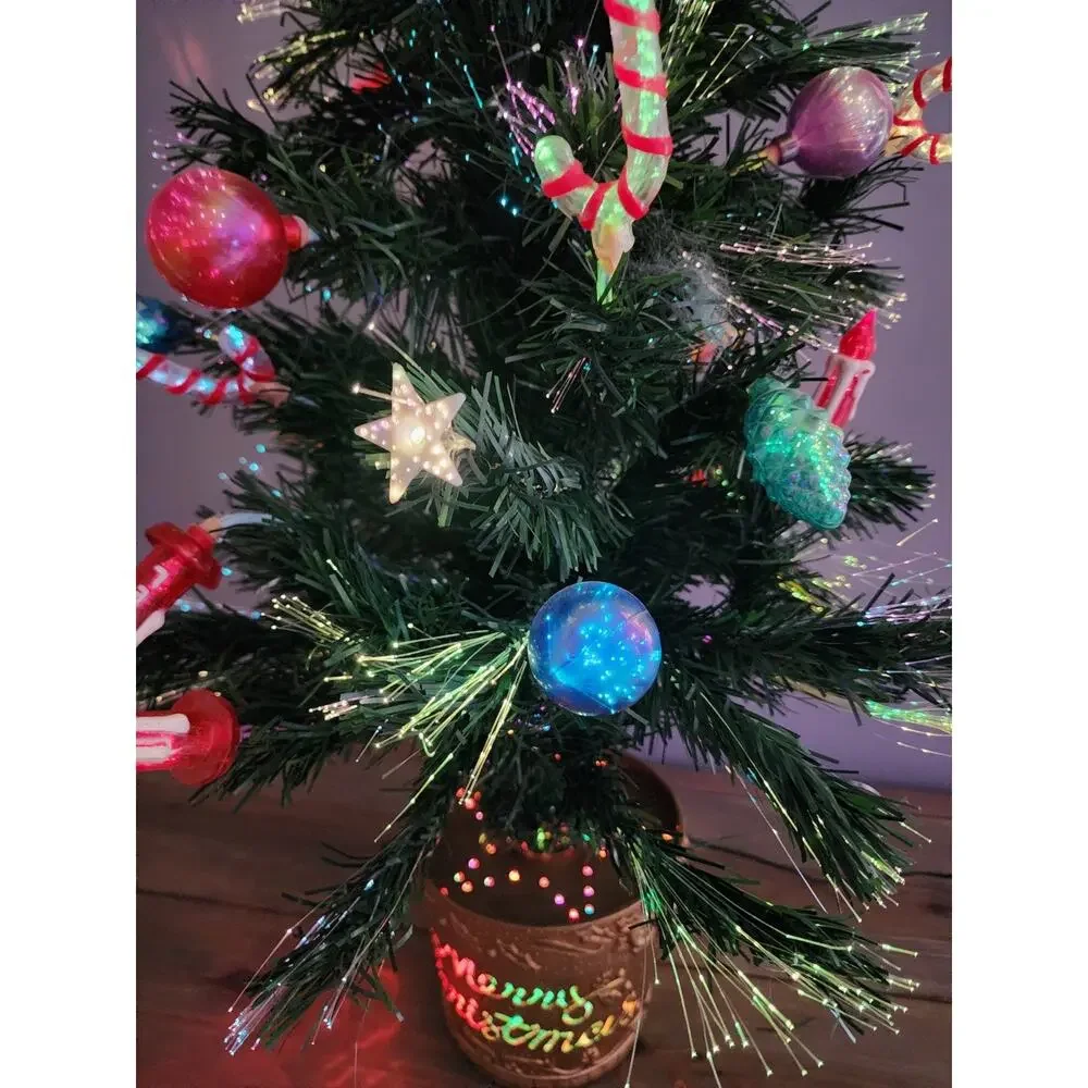 Vintage Fiber Optic Christmas Tree 30” Indoor Table Top